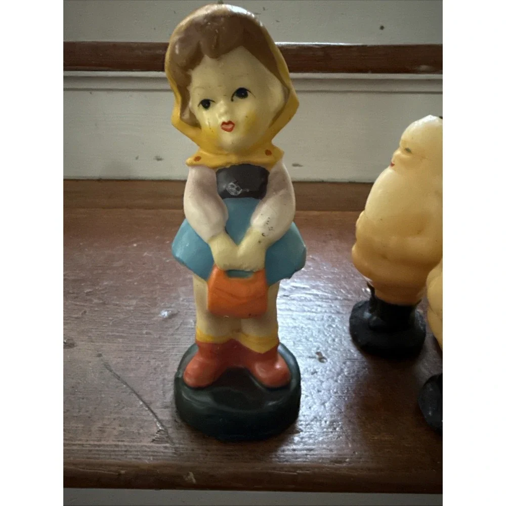 Vintage 5-Snowmen,2-Santa,2-pillar,2-standing boy & girl,‎ 1 mini girl candles